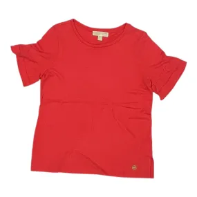 Fashion Fit Top Ss Designer By Michael Kors In Orange, Size:M