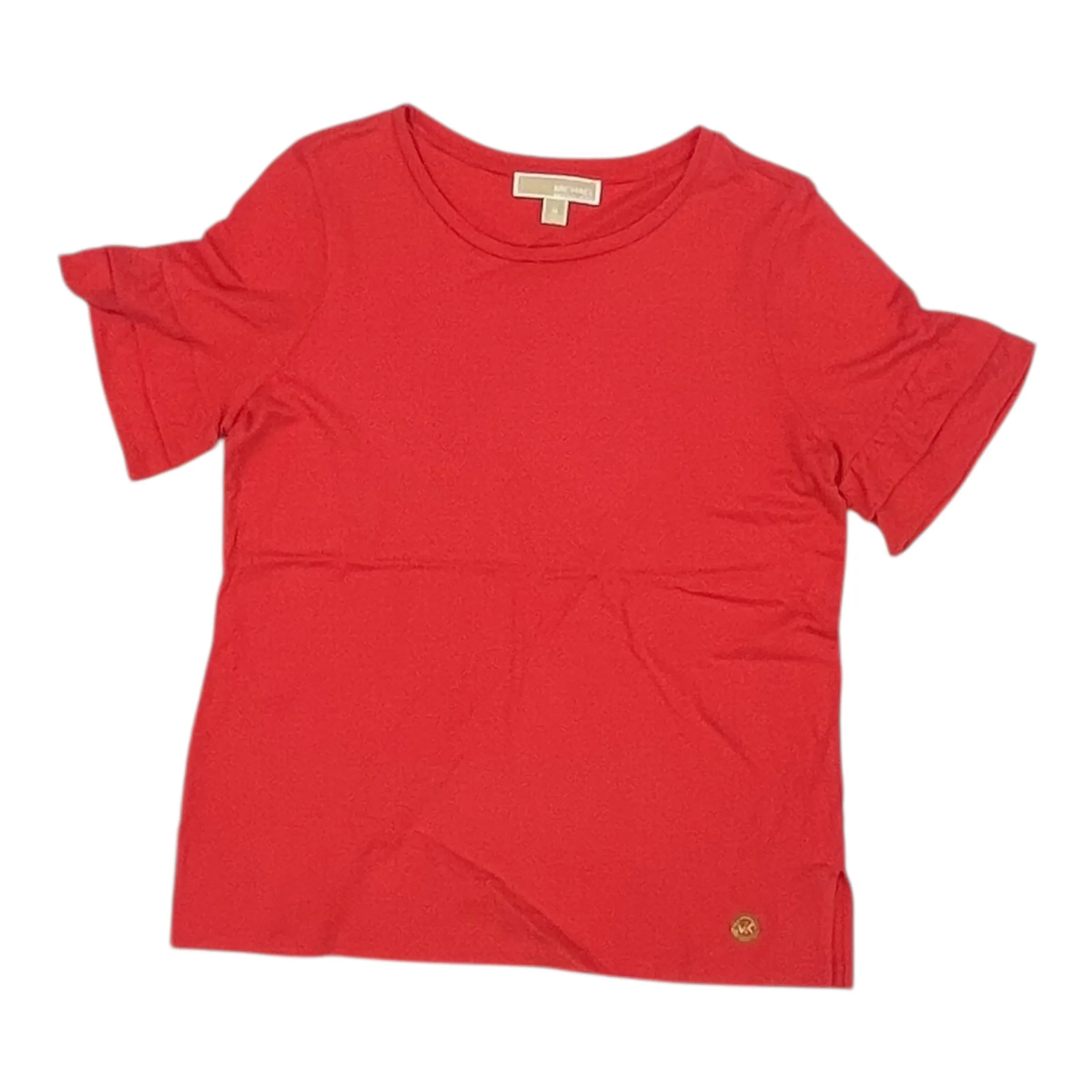 Fashion Fit Top Ss Designer By Michael Kors In Orange, Size:M