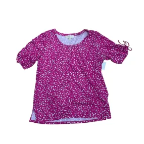 Top Ss Designer By Michael Kors In Pink & White, Size:L Trendy Comfort Wear