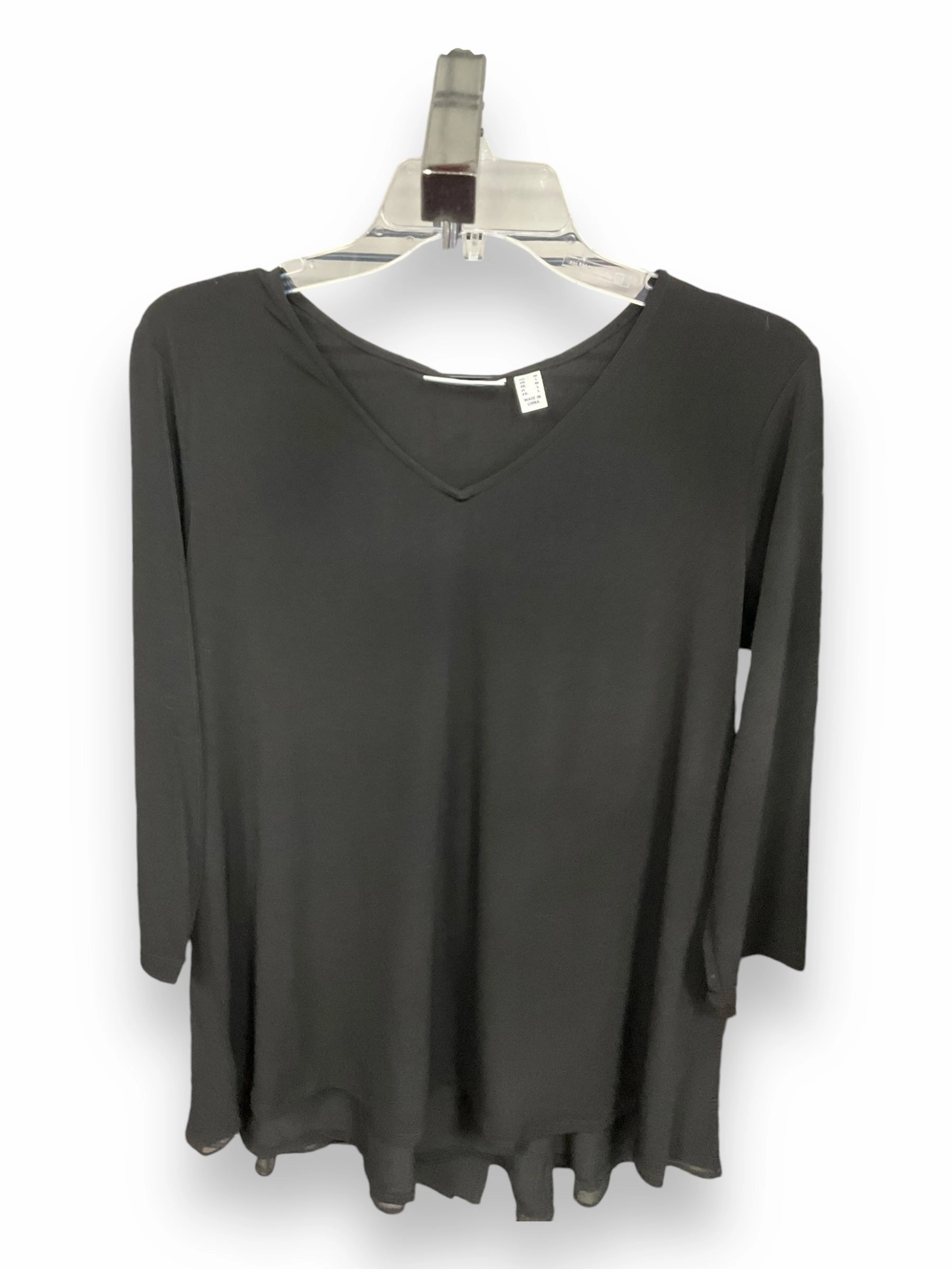 Top 3/4 Sleeve Basic By Susan Graver In Black, Size: M Eco friendly materials