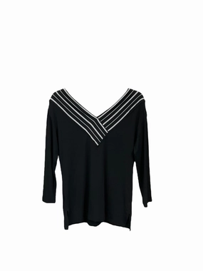 Biodegradable Fiber Composition StretchComfortDesign Top 3/4 Sleeve By Chicos In Black, Size: S