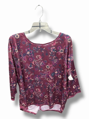 Flexible Neckline Top 3/4 Sleeve By St Johns Bay In Purple, Size: 2x