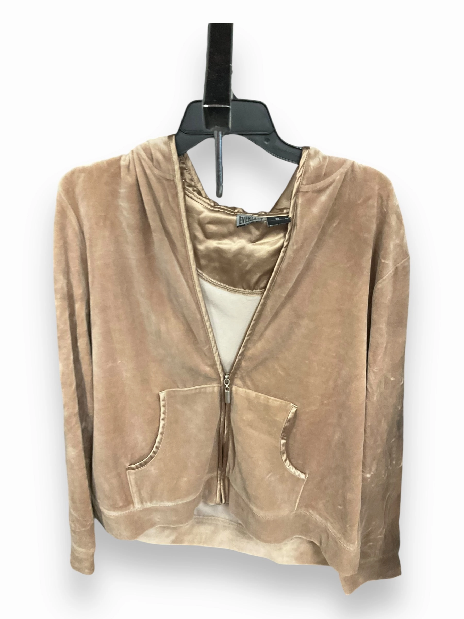 Minimalist Cuff Top Long Sleeve Basic By Everlast In Beige, Size: Xl