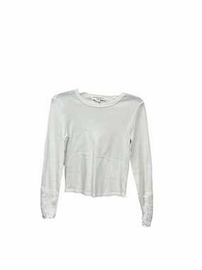 Easy Wear FlexibleKnit Top Long Sleeve Basic By Hippie Rose In Cream, Size: M
