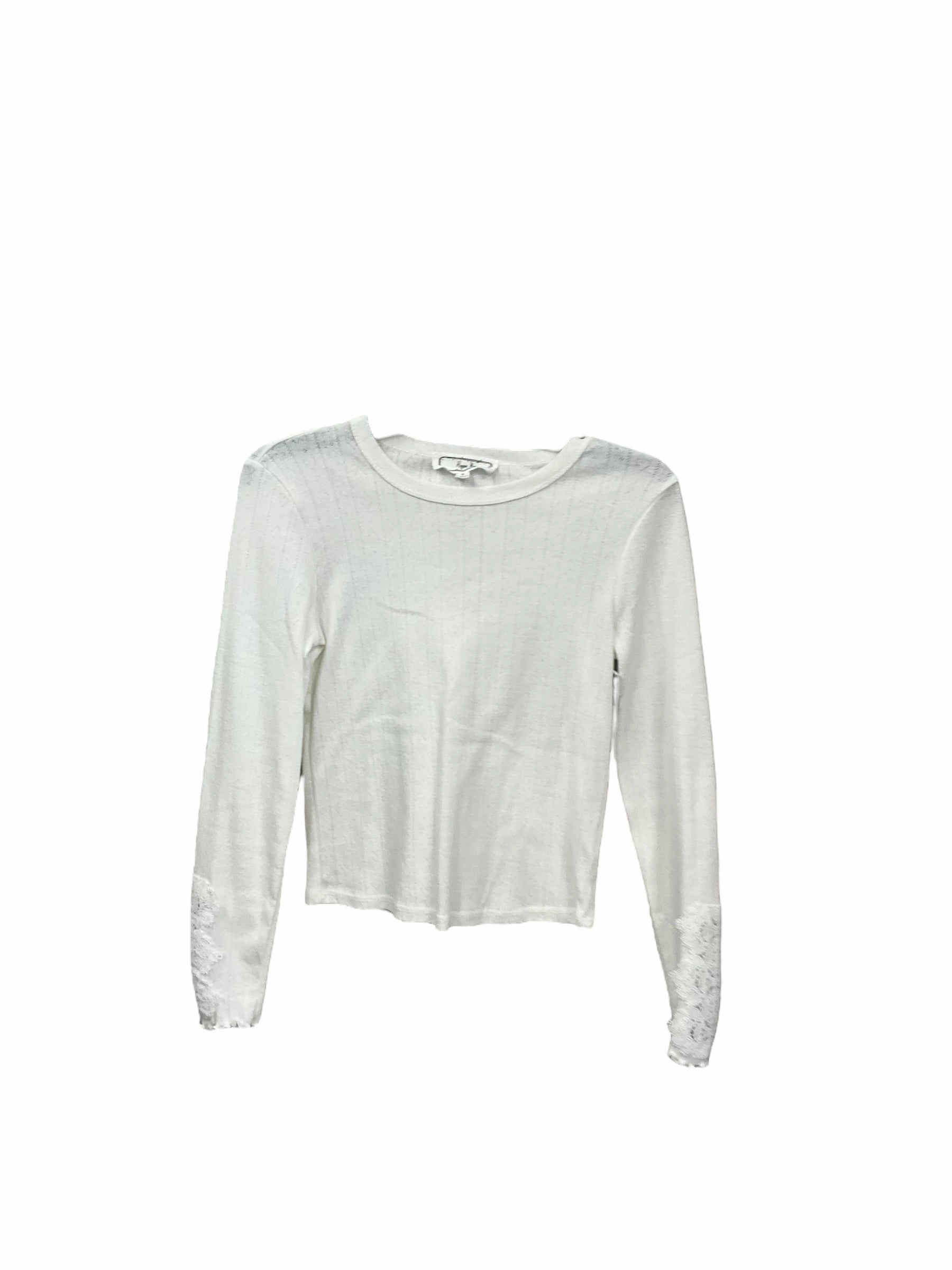 Easy Wear FlexibleKnit Top Long Sleeve Basic By Hippie Rose In Cream, Size: M