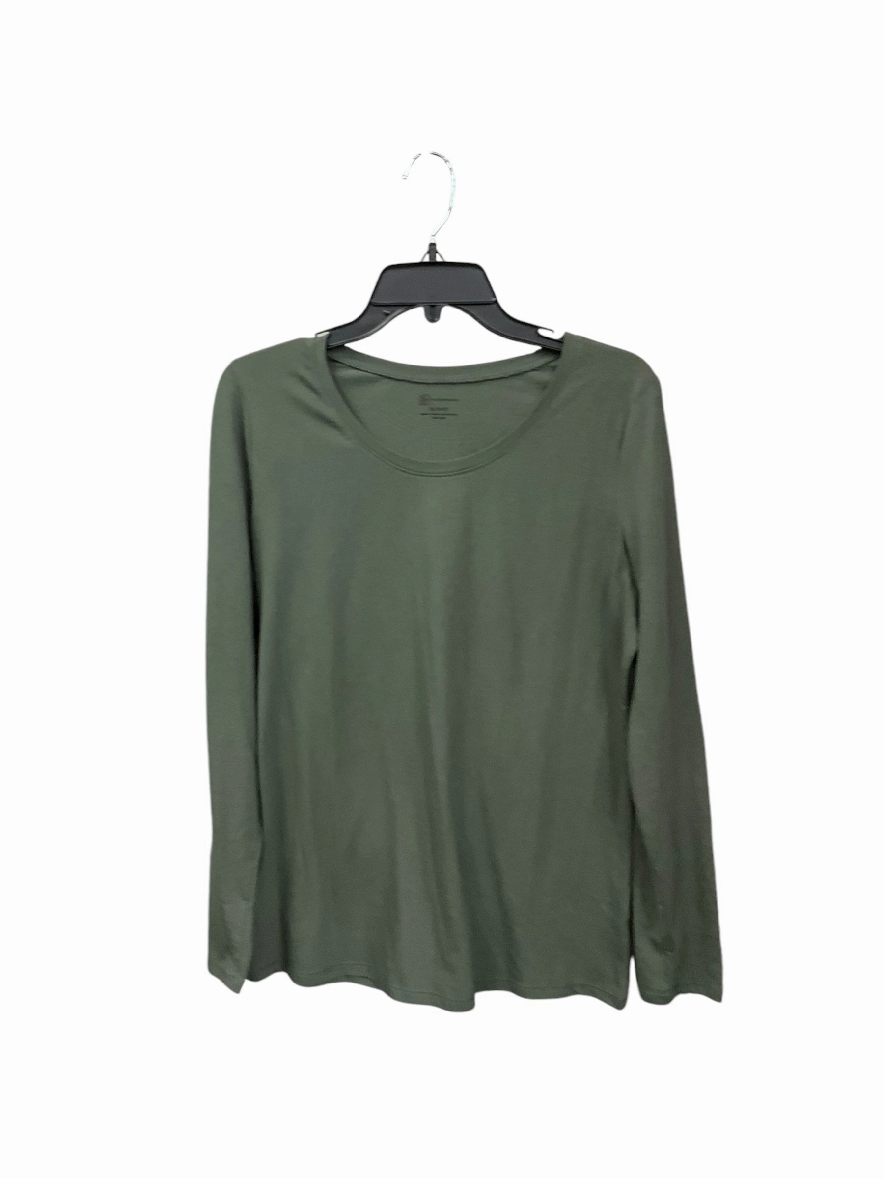 Top Long Sleeve Basic By No Boundaries In Green, Size: Xl DoubleStitching