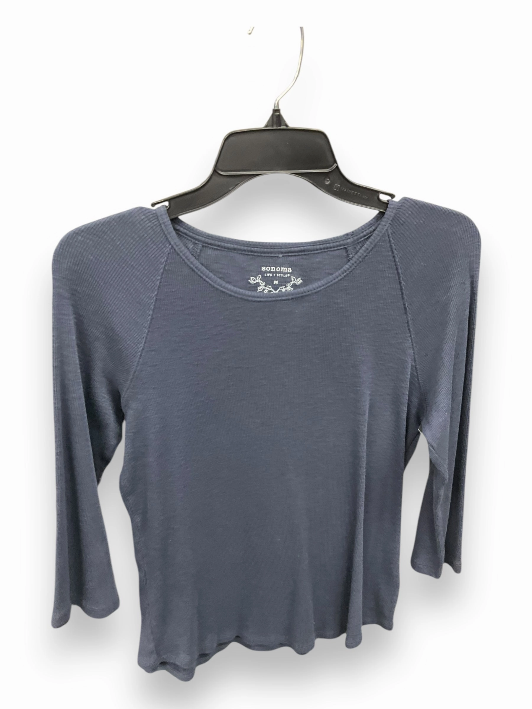 Seamless Construction Design VentilatedBackPanel Top Long Sleeve Basic By Sonoma In Blue, Size: M