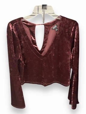 Top Long Sleeve By Ana In Burgundy, Size: L UltraFineMesh