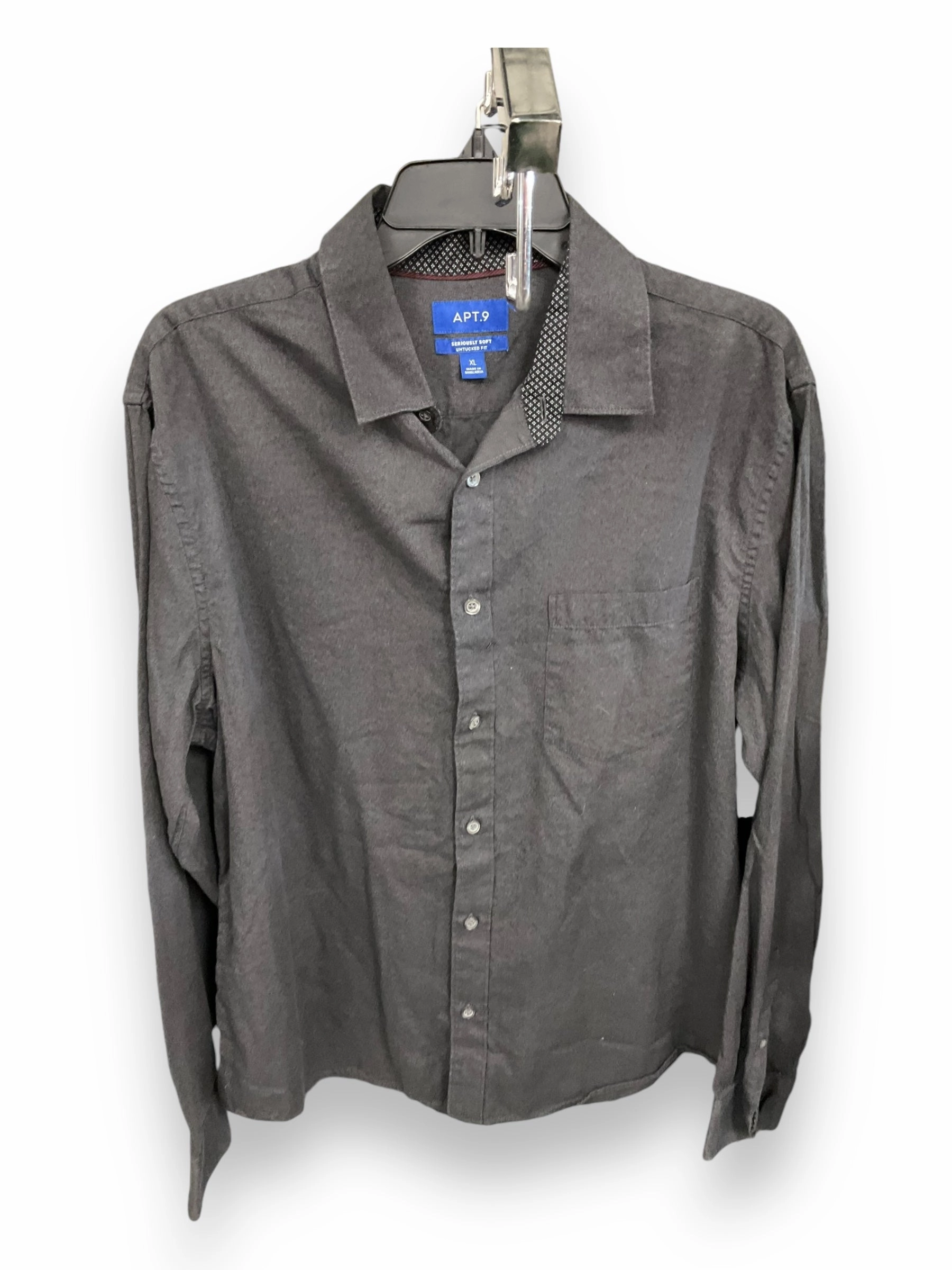 Top Long Sleeve By Apt 9 In Grey, Size: Xl Adjustable Cuffs
