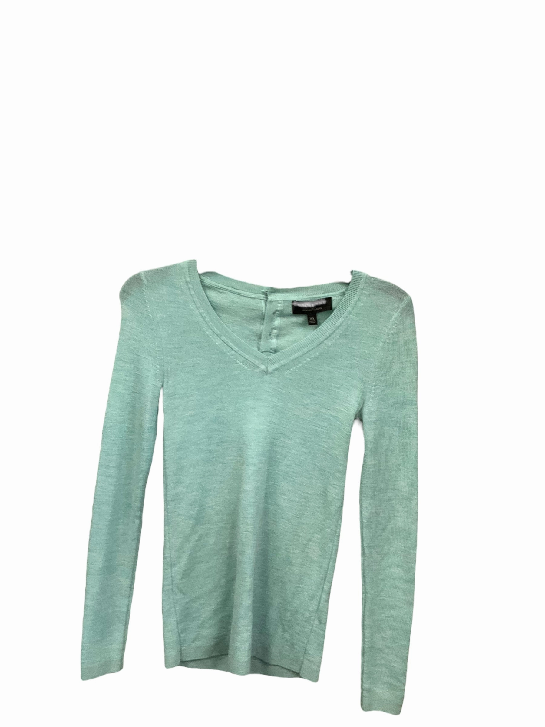 ReinforcedHem Slim Fit Shirt Top Long Sleeve By Banana Republic In Aqua, Size: Xs