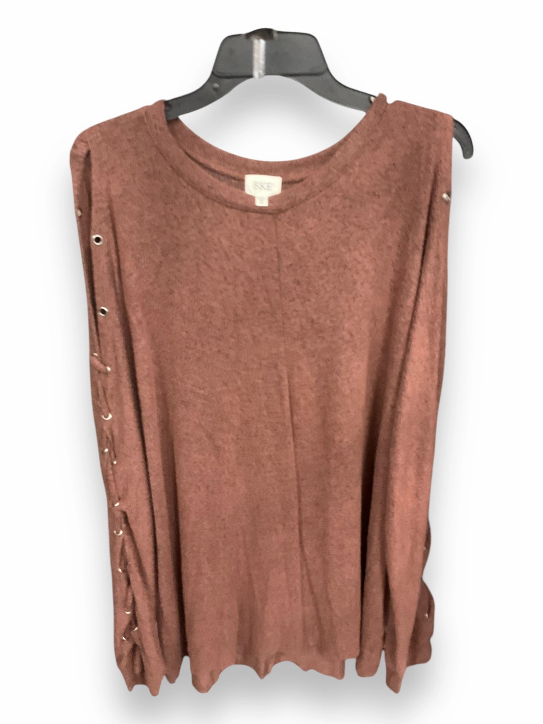 Top Long Sleeve By Bke In Brown, Size: Xxl Reflective Accent Stripes ZeroWaste Pattern