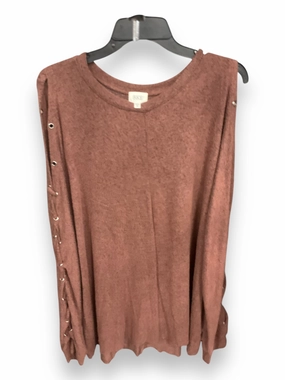 Top Long Sleeve By Bke In Brown, Size: Xxl Reflective Accent Stripes ZeroWaste Pattern