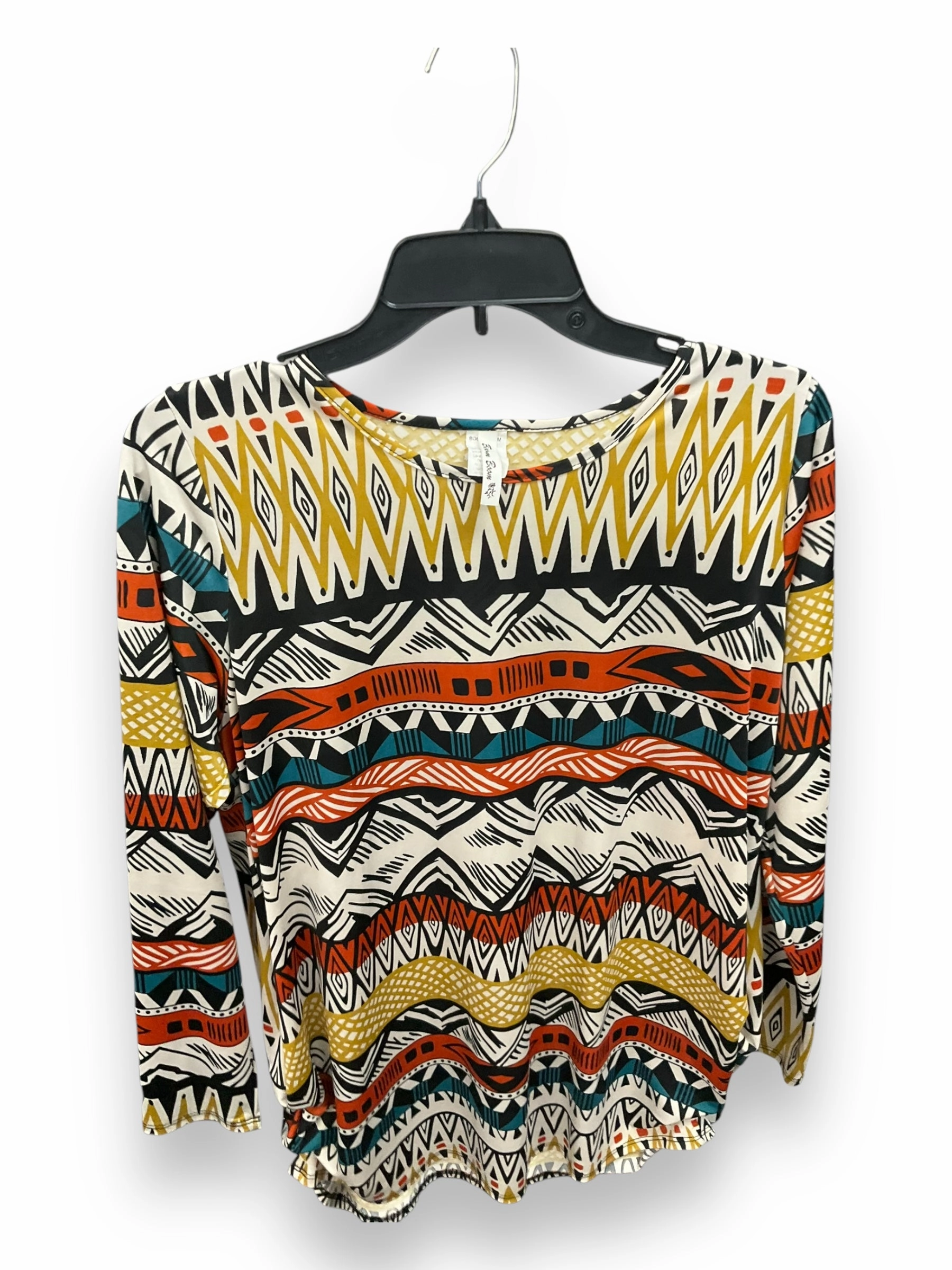 Light material Top Long Sleeve By Boom In Multi-colored, Size: M