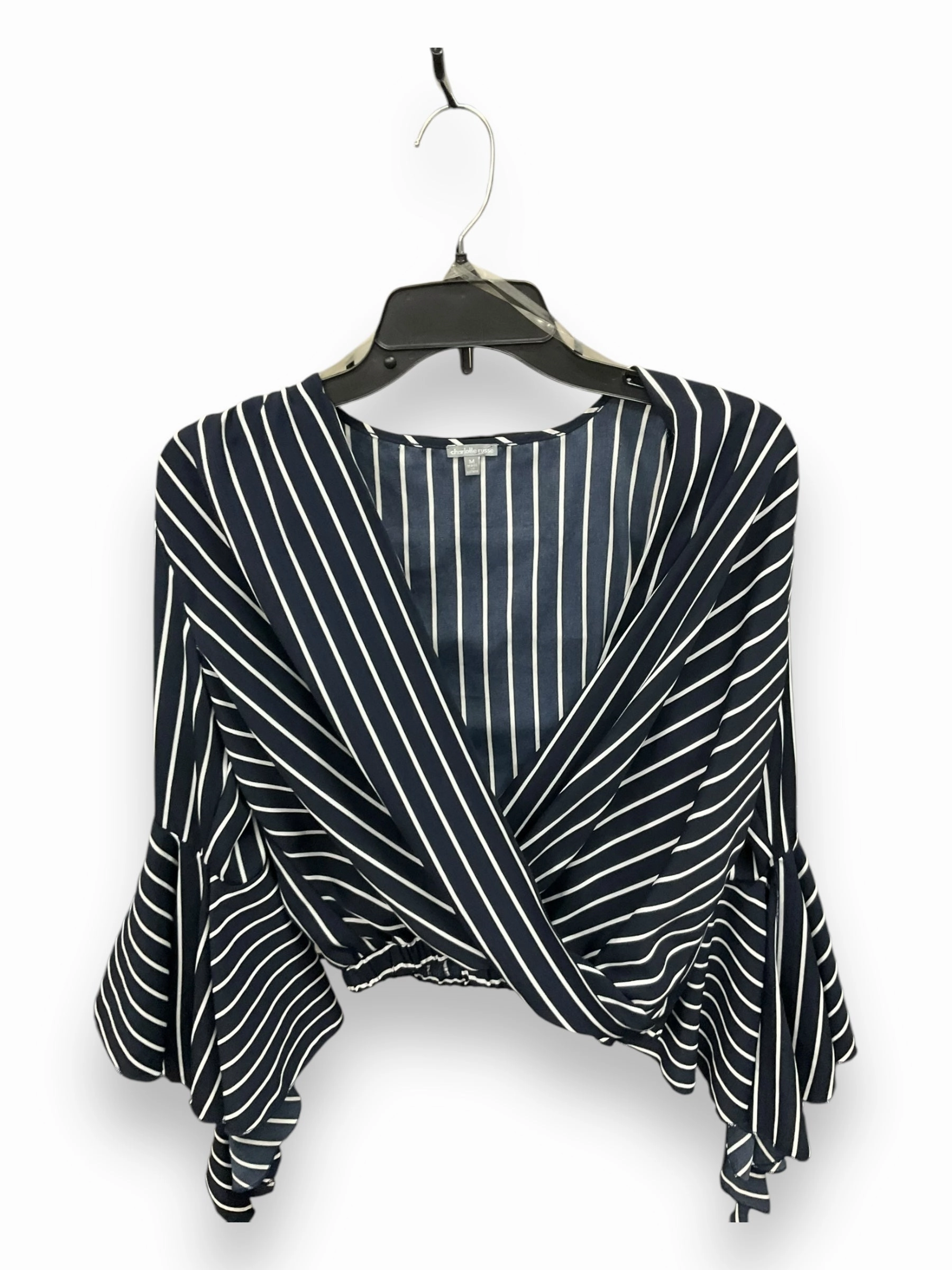 All-Purpose CrewNeck Top Long Sleeve By Charlotte Russe In Navy, Size: M