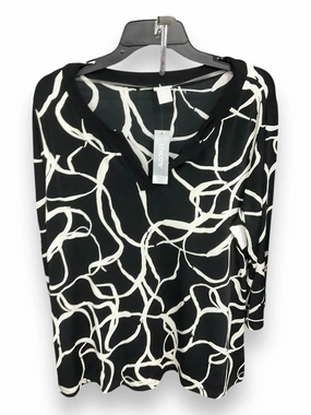 Thermal Regulation System Top Long Sleeve By Chicos In Black & White, Size: 2