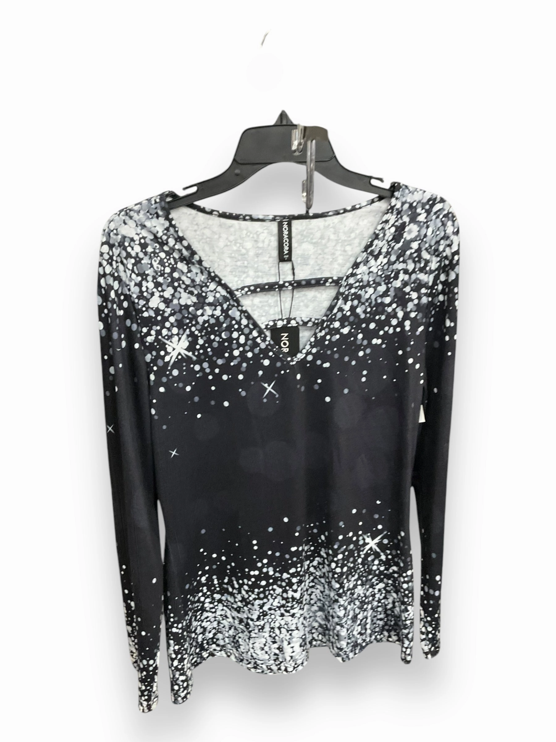 Top Long Sleeve By Clothes Mentor In Black & White, Size: L NoTagLabel