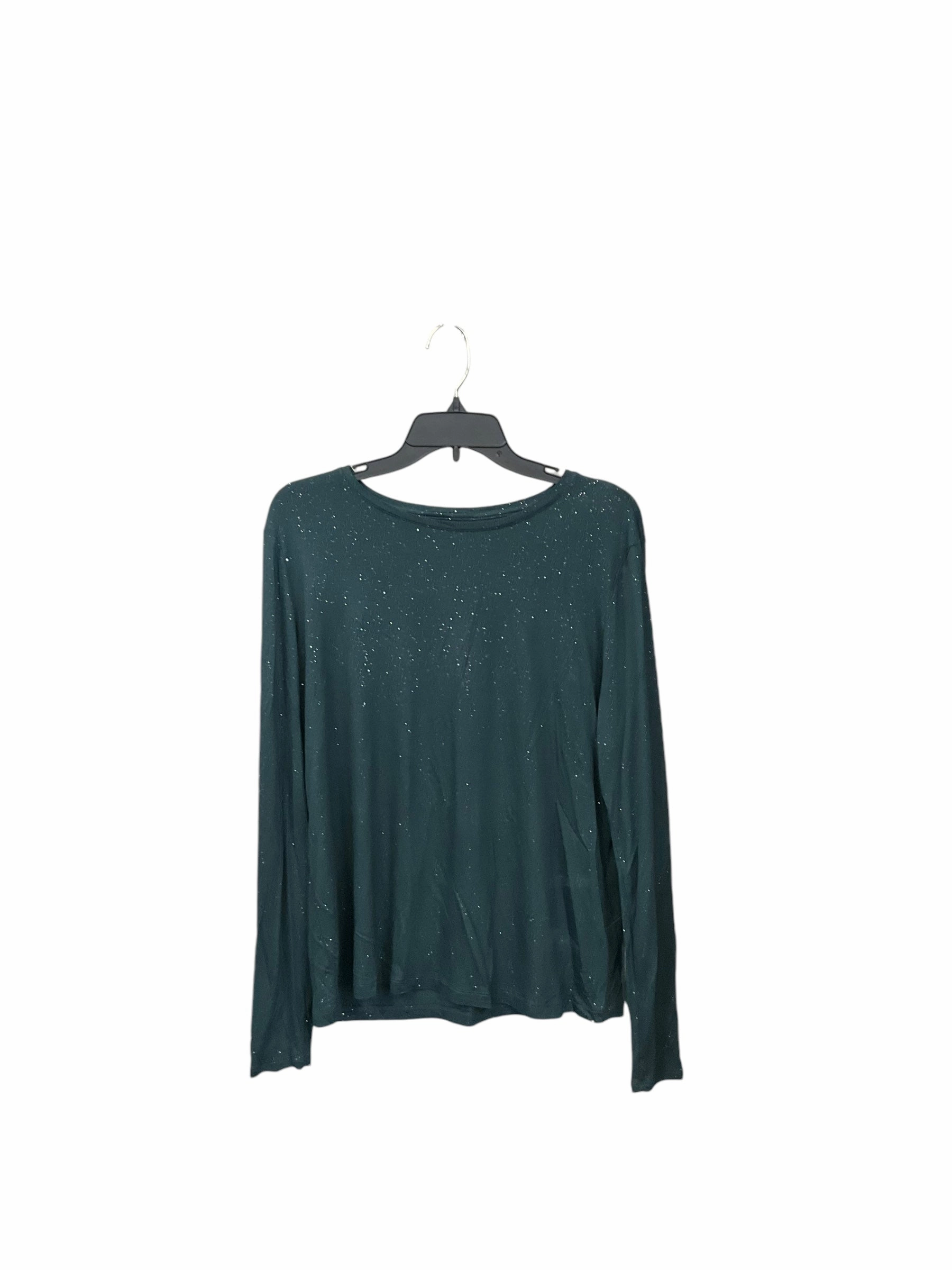 FrictionResistantEdges ContrastPlacket Top Long Sleeve By Clothes Mentor In Green, Size: L