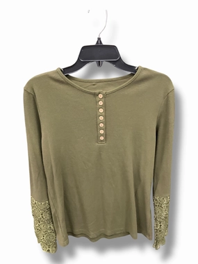Wrinkle Free Texture Top Long Sleeve By Clothes Mentor In Green, Size: Xl