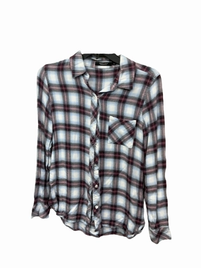 Top Long Sleeve By Clothes Mentor In Plaid, Size: S LowImpact Manufacturing