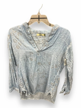 Bonded Seam Technique Top Long Sleeve By Cma In Blue, Size: S