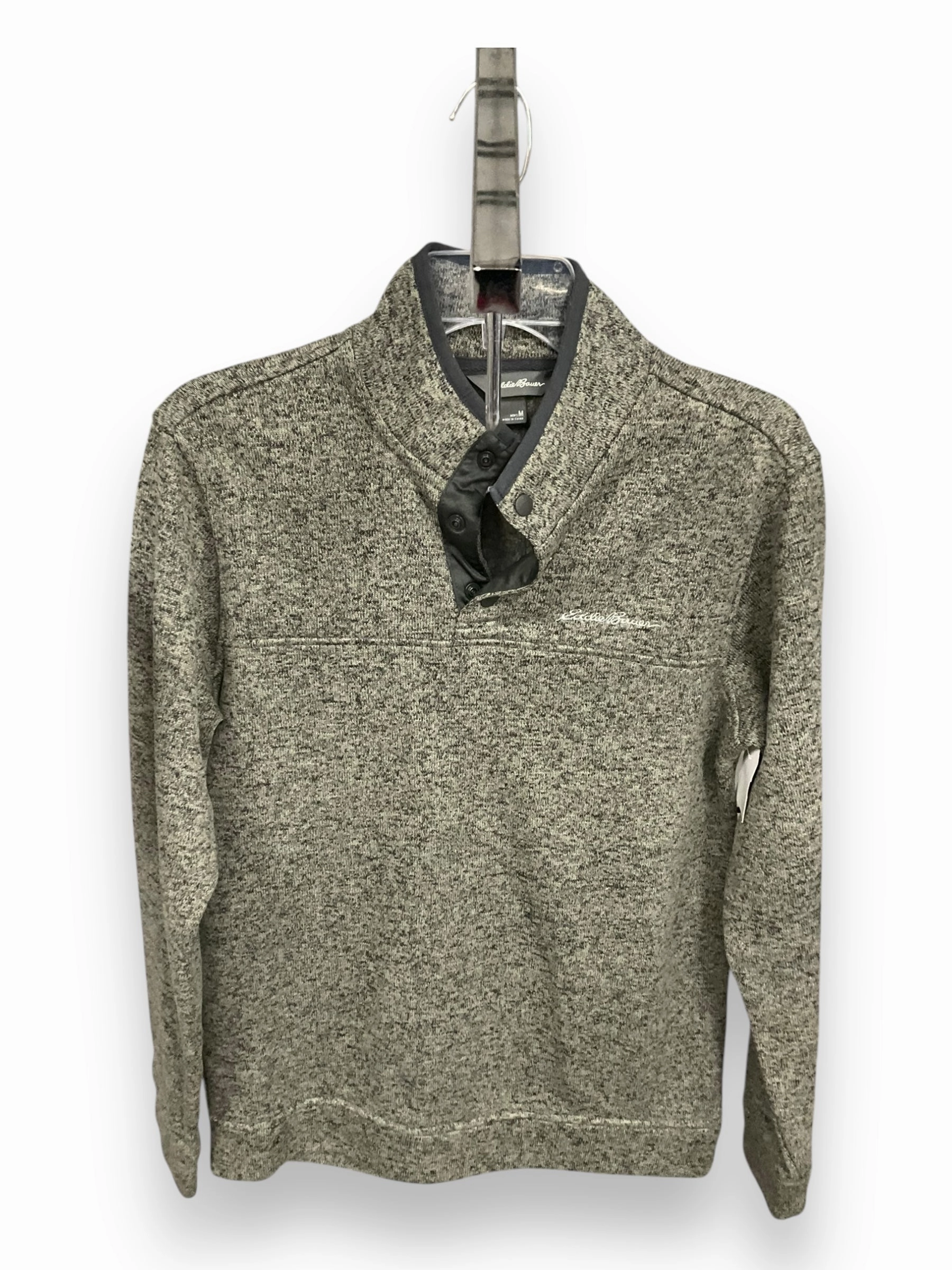 Top Long Sleeve By Eddie Bauer In Grey, Size: M Wrinkle Free Texture