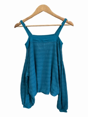 LoopwheelFabric Adjustable Hem Cuff Top Long Sleeve By Free People  Size: S