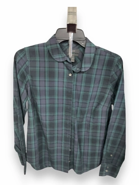 Fashionable Shirt FadeResistant Dye Top Long Sleeve By J. Crew In Plaid Pattern, Size: 6