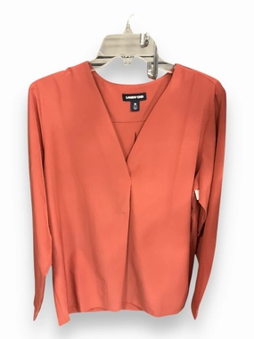 Soft Touch Fabric Top Long Sleeve By Lands End In Coral, Size: M