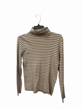Top Long Sleeve By Liz Claiborne In Striped Pattern, Size: S Low Profile Zipper Closure Thermochromic Color Shift Tech
