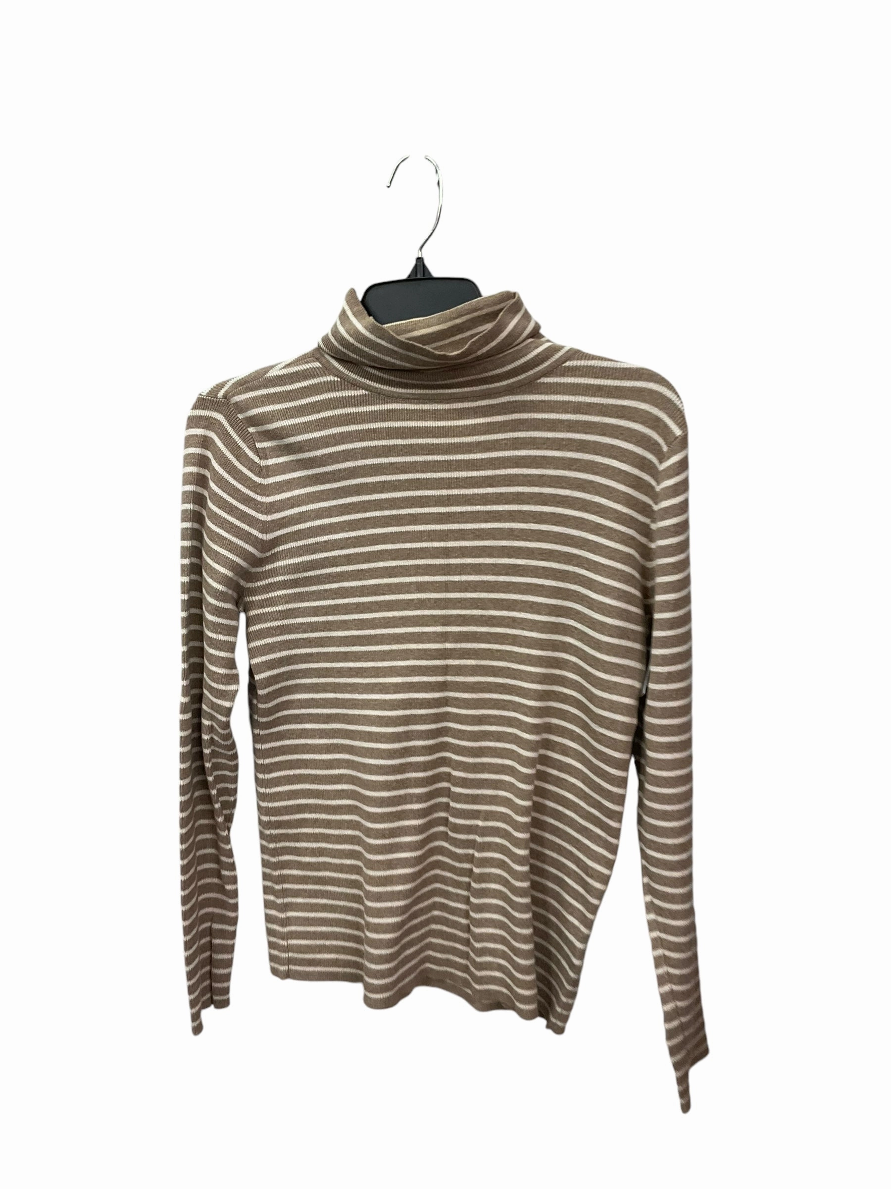 Top Long Sleeve By Liz Claiborne In Striped Pattern, Size: S Low Profile Zipper Closure Thermochromic Color Shift Tech