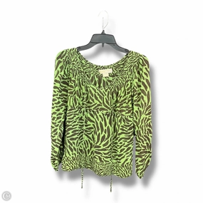 Top Long Sleeve By Michael By Michael Kors In Brown & Green, Size: S YarnBlend