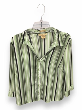 Microfiber Technology Eco Friendly Dye Top Long Sleeve By Notations In Black & Green, Size: Xl