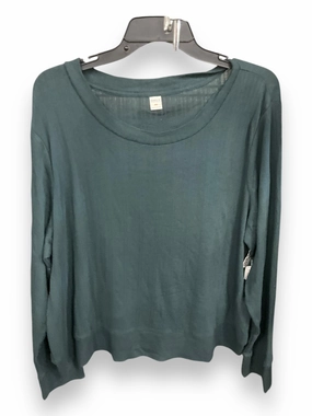 Temperature Regulating Textile FrayResistant Fabric Top Long Sleeve By Old Navy In Green, Size: 2x