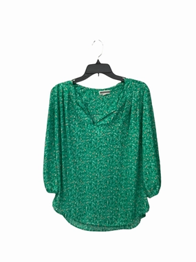 Flexible Neckline Top Long Sleeve By Pleione In Green, Size: M