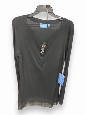 Top Long Sleeve By Simply Vera In Black, Size: M High Neck Design