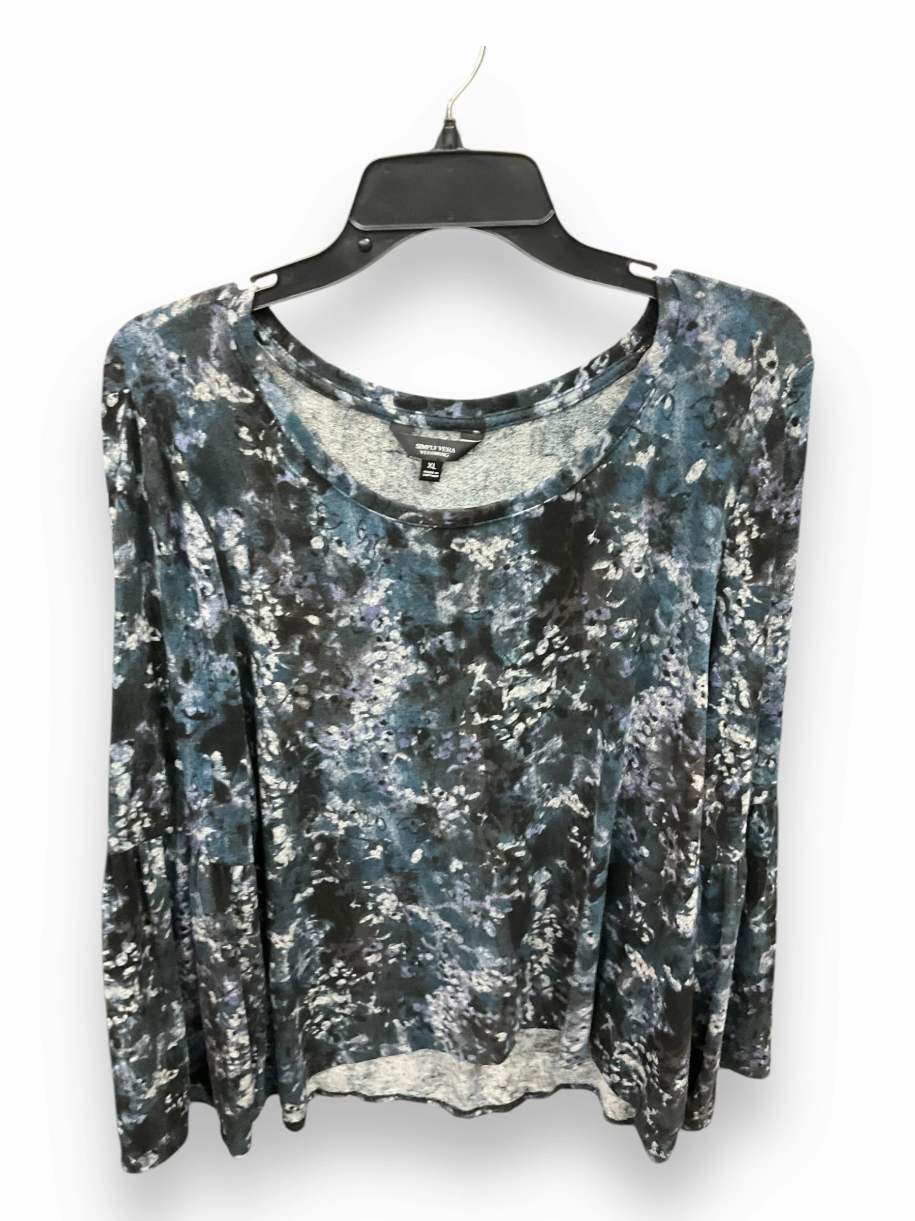 Top Long Sleeve By Simply Vera In Multi-colored, Size: Xl QuickRelease Fastener AntiSlipGrip