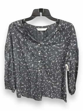 Recycled Polyester Fabric Eco Conscious Dye Process Top Long Sleeve By Sonoma In Floral Print, Size: L