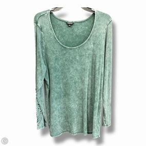 Top Long Sleeve By Torrid In Green, Size: 3x Button Down Collar Style Neutral Tone Palette