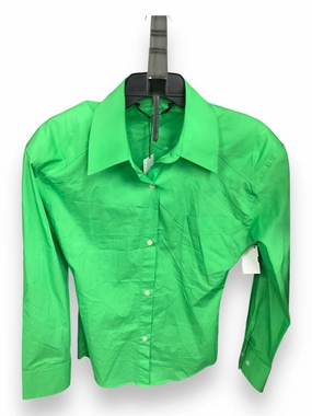 Breathable Mesh Insert Top Long Sleeve By Zara In Green, Size: Xs