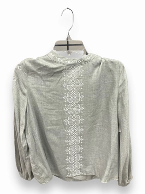 Top Long Sleeve By Zara In Grey & White, Size: Xl ZeroWaste Pattern Non Irritating Label