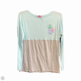 SustainableBlend Top Long Sleeve Designer By Lilly Pulitzer In Blue & Grey, Size: Xxs