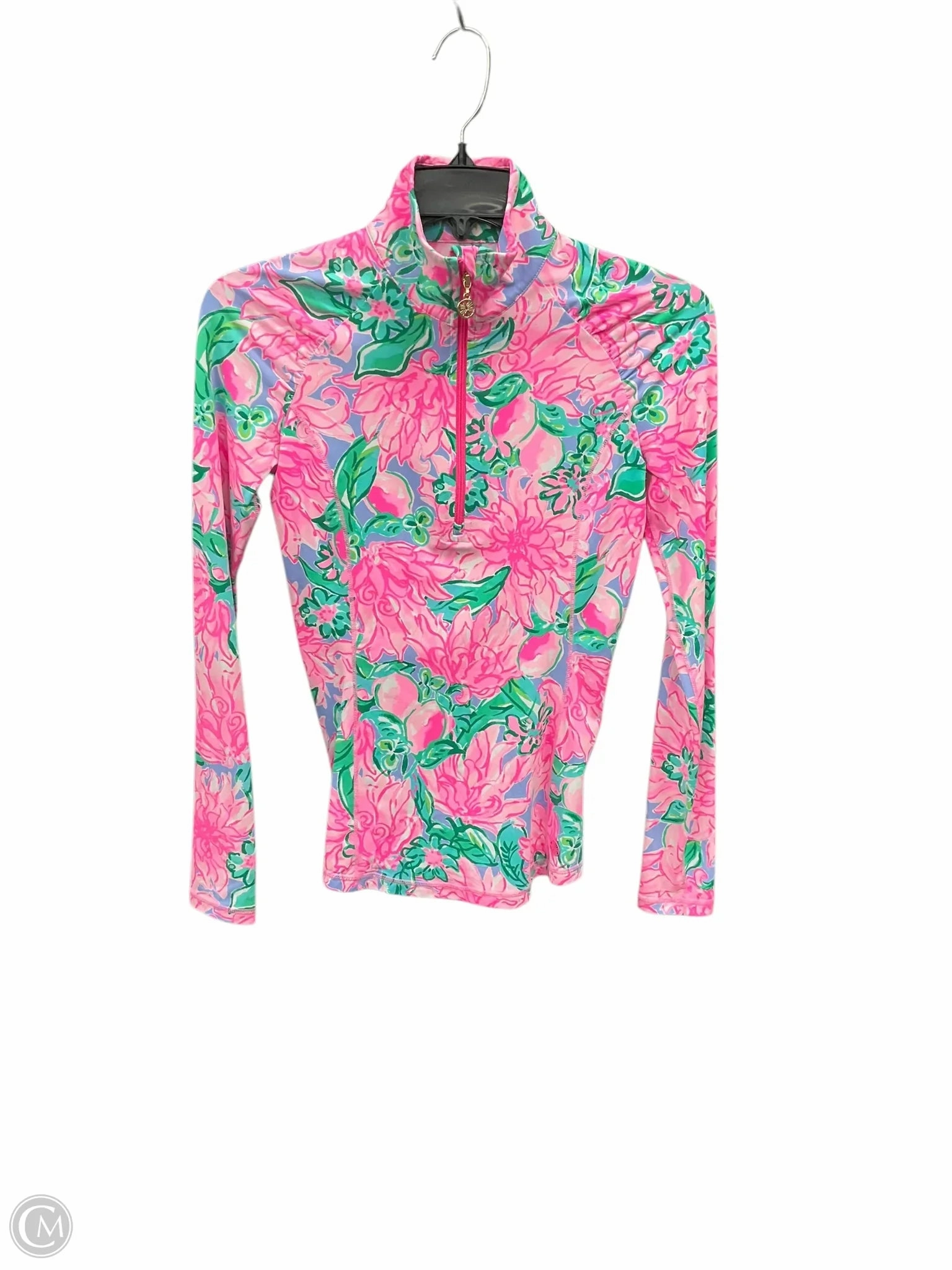 Anti Static Fabric WrinkleFree Structure Top Long Sleeve Designer By Lilly Pulitzer In Floral Print, Size: Xxs