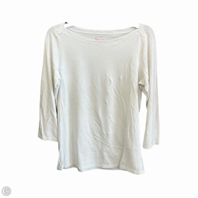 FrictionFreeNeckline Reinforced Hemline Top Long Sleeve Designer By Lilly Pulitzer In White, Size: M