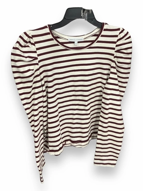 Four Way Stretch Fabric UltraLightweight Top Long Sleeve Designer By Rebecca Minkoff In Striped Pattern, Size: L