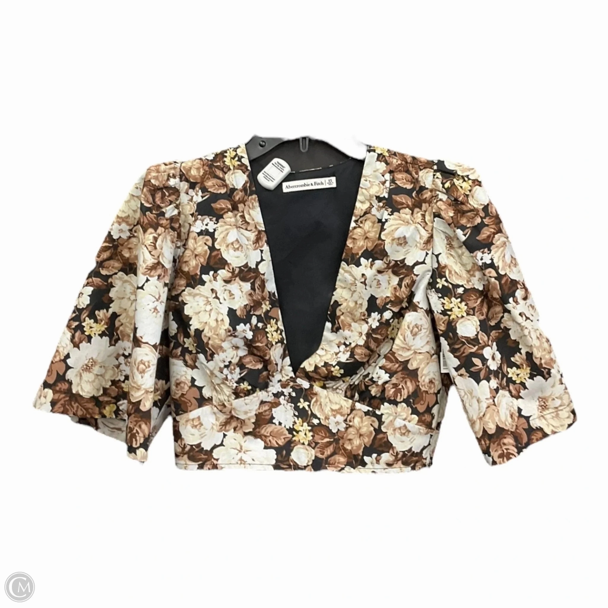 Top Short Sleeve By Abercrombie And Fitch In Floral Print, Size: Xs Biodegradable material Elasticated Hem