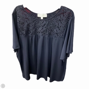 Top Short Sleeve By Chelsea And Theodore In Navy, Size: 2x AllDay Comfort Tech