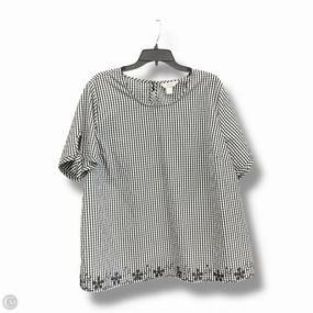 Top Short Sleeve By Cj Banks In Black & White, Size: 2x Ribbed Hem Finish Flexible Ribbed Cuffs
