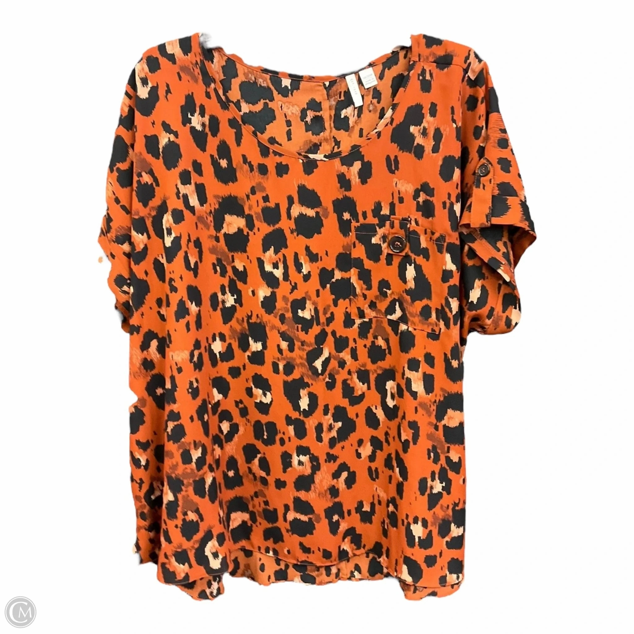 Top Short Sleeve By Clothes Mentor In Animal Print, Size: 1x Active Tee