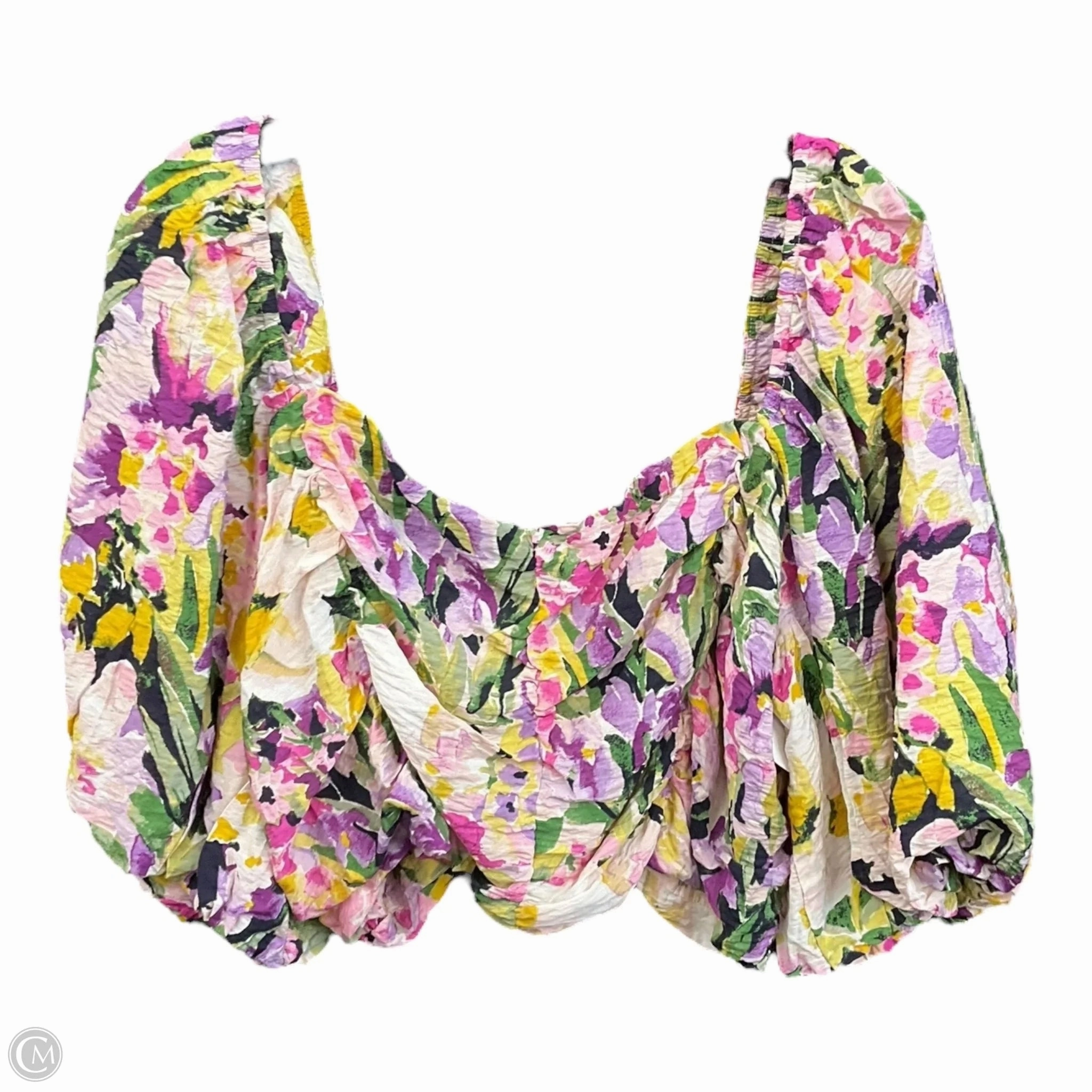 Top Short Sleeve By H&m In Floral Print, Size: Xxl Loose Tee