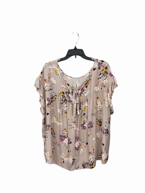 Top Short Sleeve By Kori America In Floral Print, Size: Xl Simple Cut